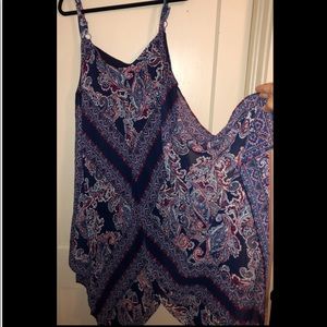 Navy Floral Print Dress